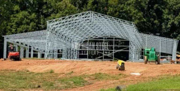 100′ × 100′ × 25′ Steel Barn Frame