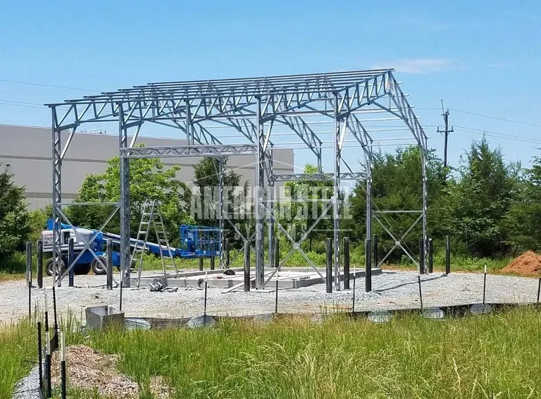 Commercial Steel Frame going up
