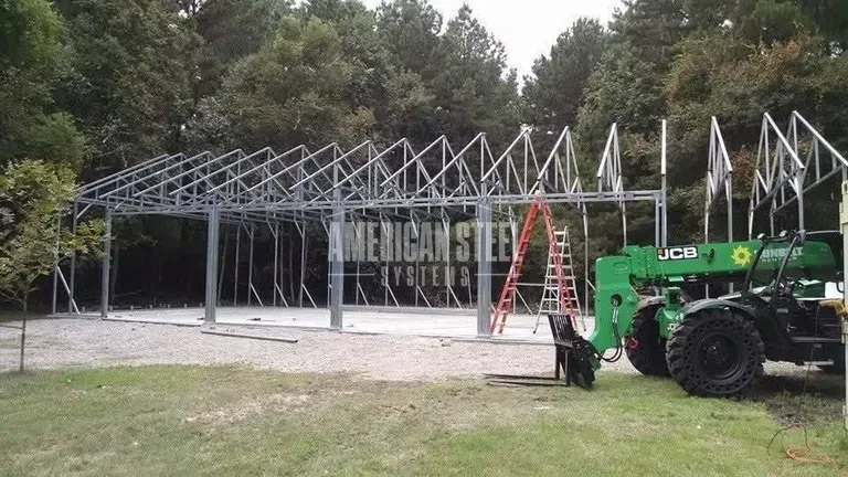 Setting the frame with a telehandler